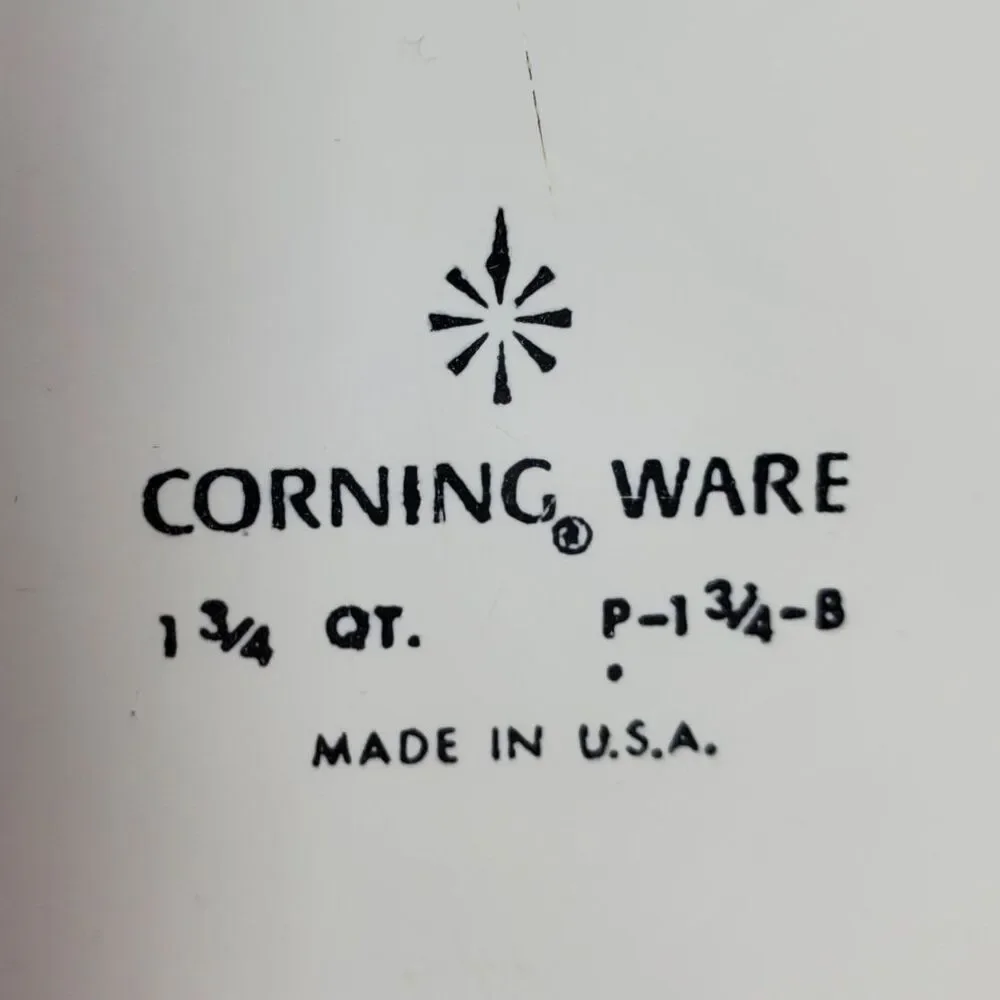 Corning Ware 1 3/4 Quart Casserole Dish Vintage Classic Flower Pattern